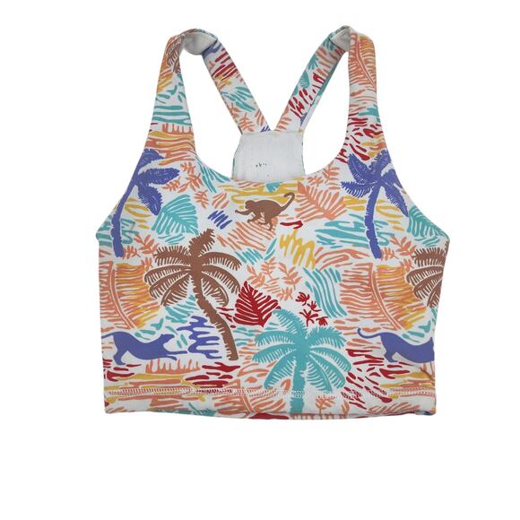 Wildfox Longline Racerback Sports Bra with Pads in Savanna Print Size XS - Picture 1 of 4